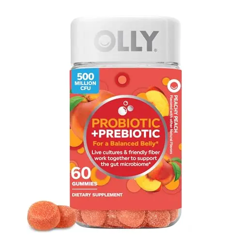 500M CFU, Gummies, Fiber, Peach Flavor