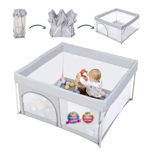 Award-Winning, 46"x46" No-Assembly, Portable Playard