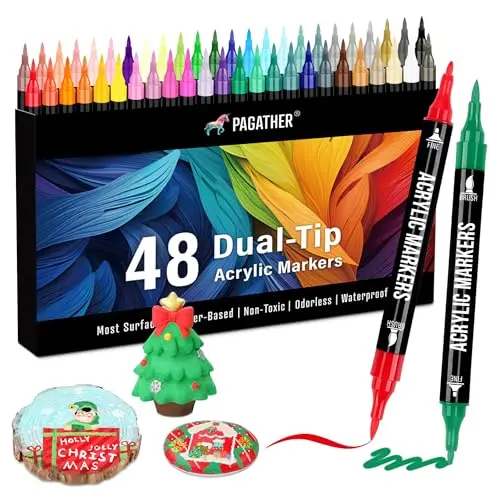 PAGATHER 48-color acrylic paint markers set