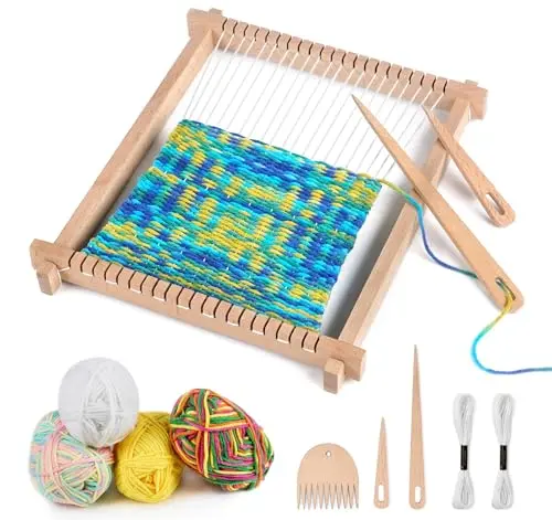 Lemonfilter wooden weaving loom kit with yarn and tools