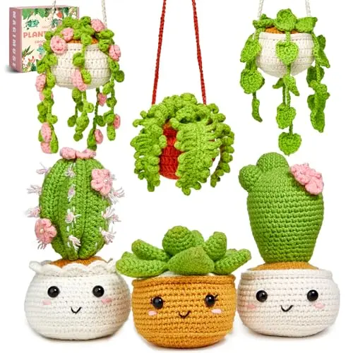 MAGIMUSE crochet kit for hanging potted plants with extra yarn