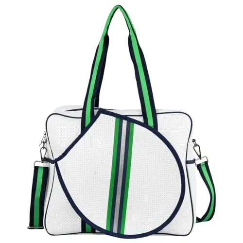 Classic Tote, Neoprene - White/Green/Navy/Silver