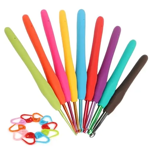 Coopay crochet hooks with soft silicone ergonomic handles