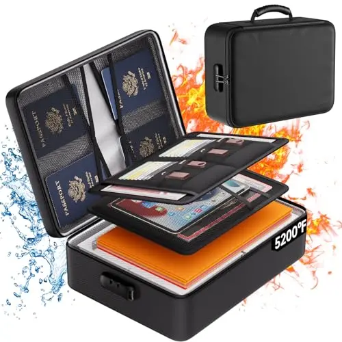Portable Fireproof/Waterproof Document Folder