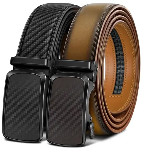 Two-pack, customizable fit ratchet dress belts