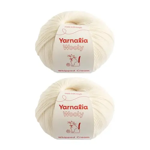 Wooly Merino Superwash Worsted yarn in whipped cream color