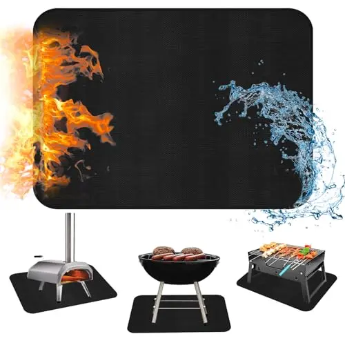 LXLZSH heat resistant grill mat under outdoor pizza oven