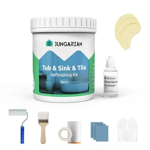 Jungarian tub and tile refinishing kit in semi-gloss finish