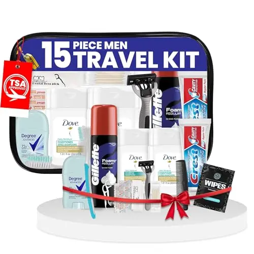 15-Piece TSA-Approved Travel Grooming Kit