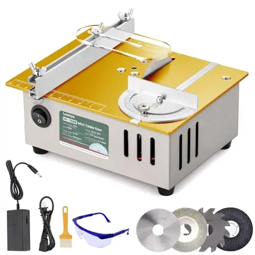 HUANYU 96W mini table saw with adjustable speed for crafts
