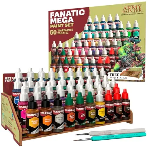 The Army Painter Warpaints Fanatic Mega Set with 50 colors and painting station