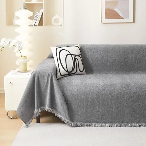 Soft Chenille Throw for Sectional & 3-Seat Sofas