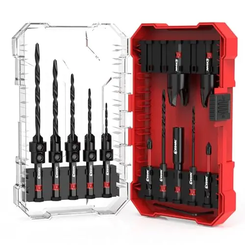 EZARC countersink drill bit set with wood plug cutters