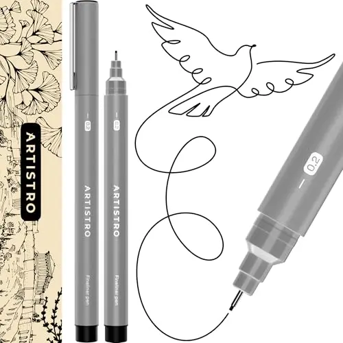 ARTISTRO fineliner pens pair with ultra-fine tips