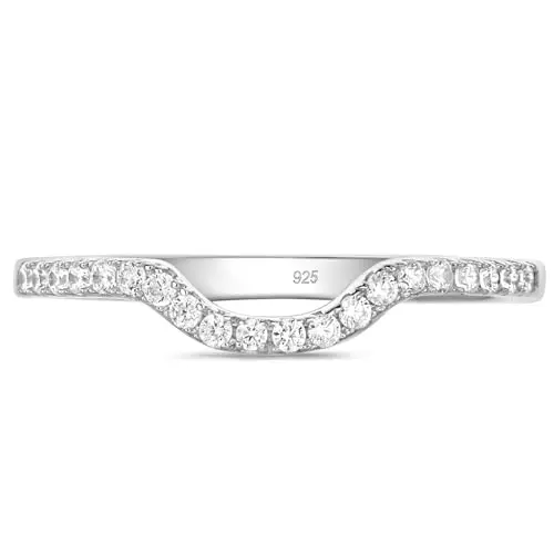 925 Sterling Silver Curved Stackable Band
