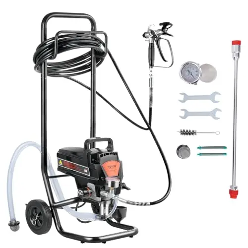 VEVOR 950W wheeled airless paint sprayer with cart for large cabinet projects