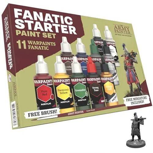 The Army Painter Warpaints Fanatic Starter Set with brush and miniature
