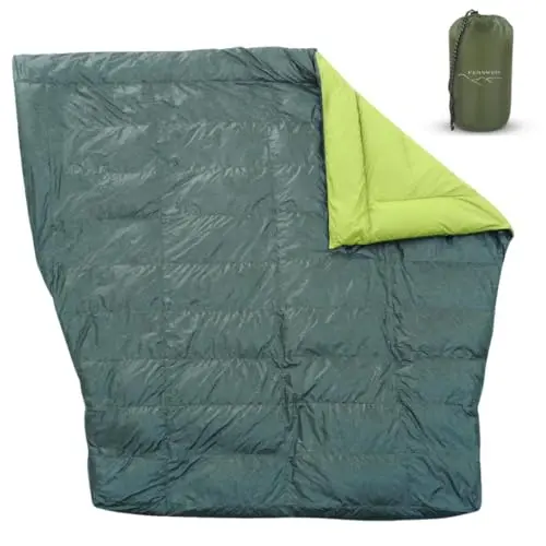 SENSORY4U double wide sleeping bag top quilt for two people