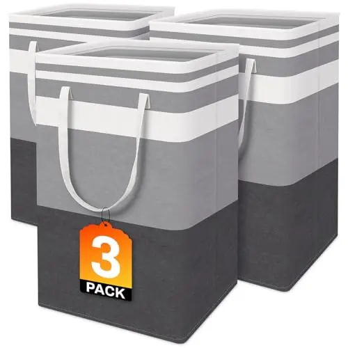 Set of 3 Waterproof, Collapsible Hampers