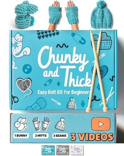 Granny Squirrel complete knitting kit with bamboo needles, yarn, and accessories