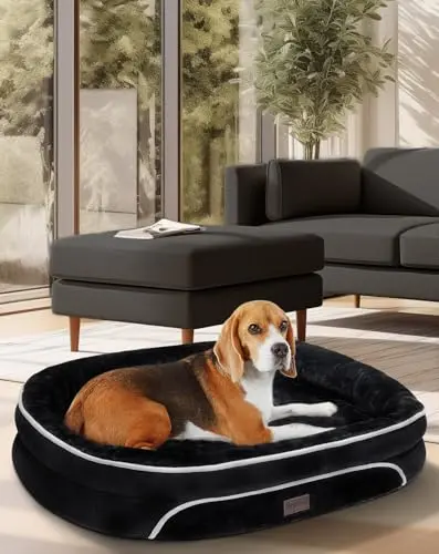 OhGeni orthopedic dog couch with waterproof cover and egg crate foam