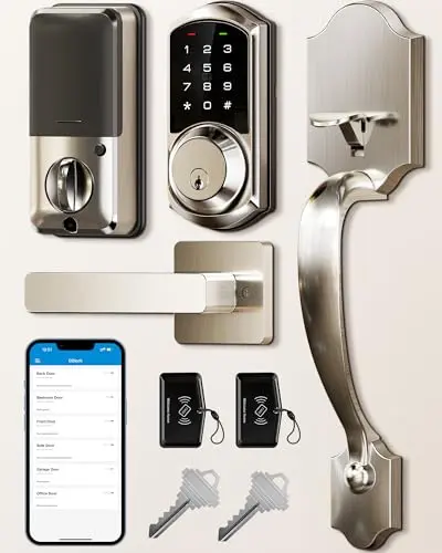 Keyless Entry with Lever, Satin Nickel