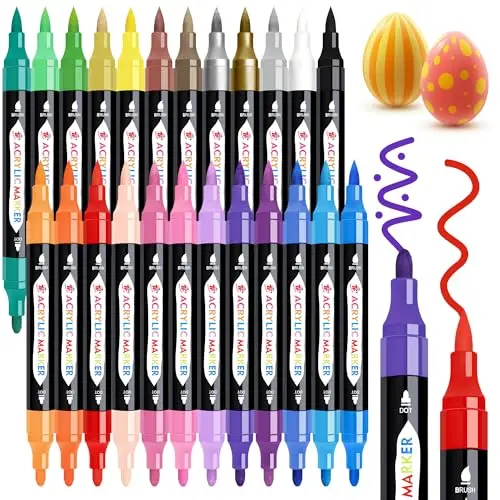 TBC The Best Crafts acrylic paint markers with dual tips for glass painting