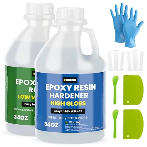 TAKIMO Crystal Clear Epoxy Resin Kit with no bubble formulation