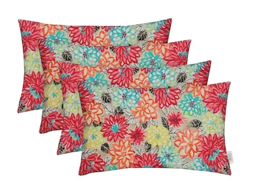 RSH DECOR lumbar throw pillows with artistic floral pattern