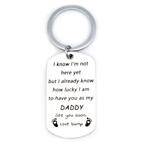Stainless Steel Keychain for Expecting Dads