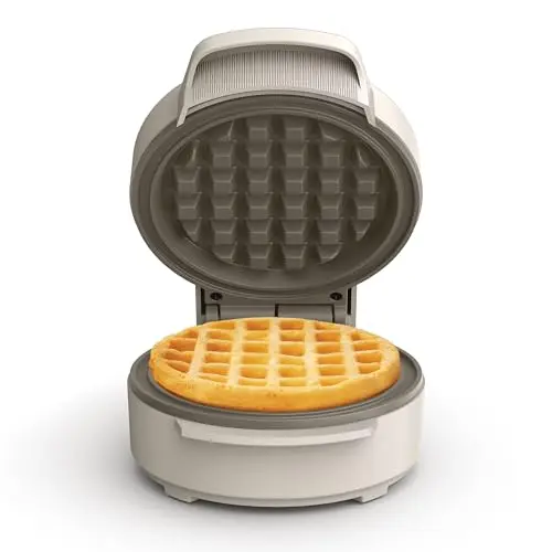 BELLA Snack-n-Store Mini Belgian Waffle Maker in oatmilk color