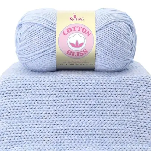 KnitPal Cotton Bliss blend yarn in lavender bliss color