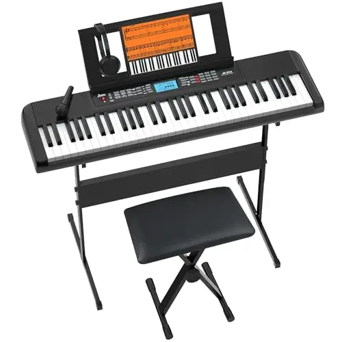 Portable Electric Keyboard w/ Stand & Bundle