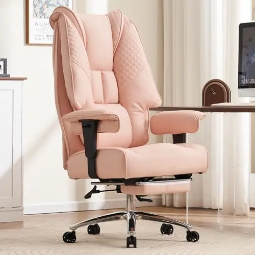 Wide Ergonomic Chair with Footrest & Lumbar Support