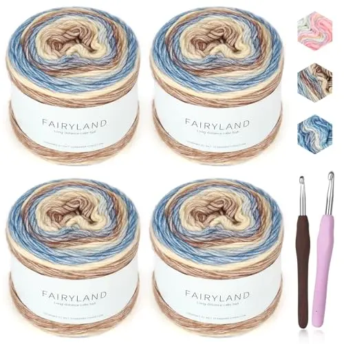 Katech Fairyland gradient yarn cake showing beautiful color transitions from light to dark