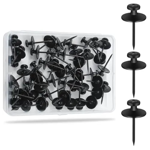 Renter-friendly black push pin picture hangers