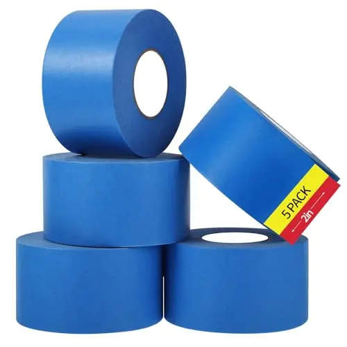 Fyguard blue painters tape five-roll bulk pack