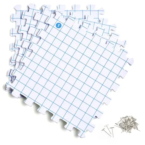 Interlocking white blocking mats for knitting projects