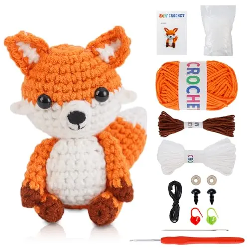 Kieeroden crochet kit for cute fox amigurumi with basic manual