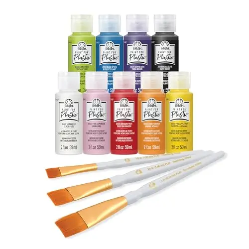 FolkArt paint for plastic acrylic craft paint kit with brushes and colors
