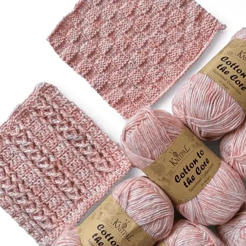 KnitPal Cotton to The Core speckled yarn in light peach