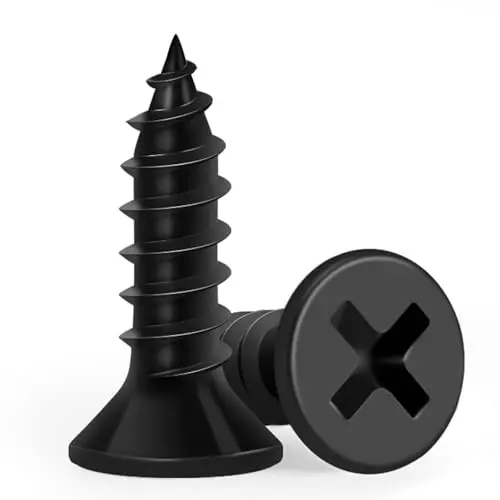 FIXLINK 1/2 inch black wood screws for cabinets and furniture