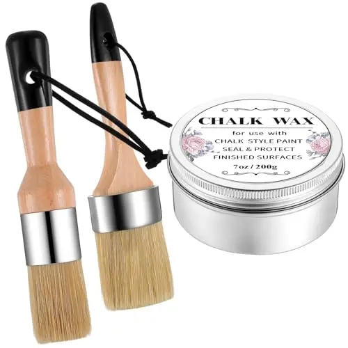 Threlaco Furniture Finishing Wax with two brushes