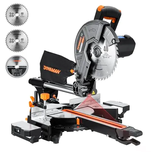 DOVAMAN 10-inch sliding miter saw with laser guide and dual-speed