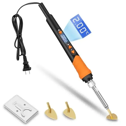 K KERNOWO orange mini iron with digital display and interchangeable heads