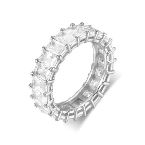 18K White Gold Plated Promise Ring