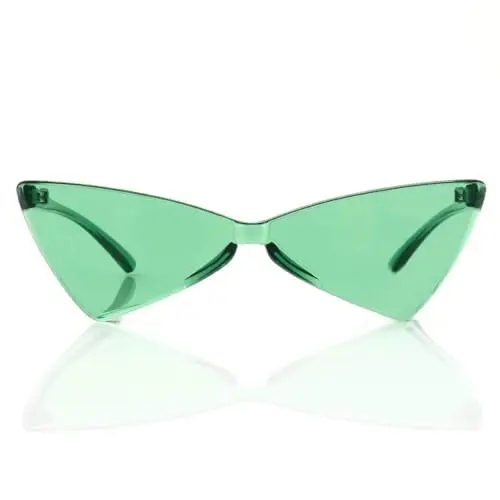 Rimless Green Triangle Sunglasses