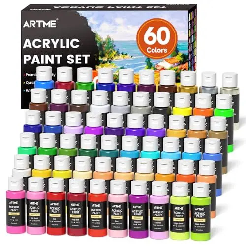 ARTME acrylic paint set with 60 colors in small bottles