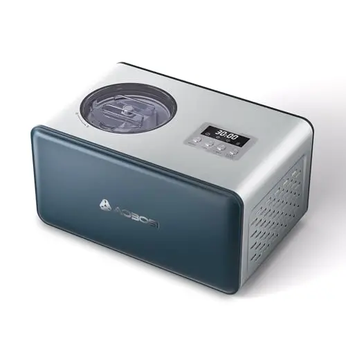 DASH My Mug ice cream maker in aqua with two bowls