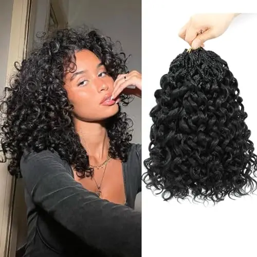 NANICIAR pre-looped gogo curl crochet hair with short curly beach wave style